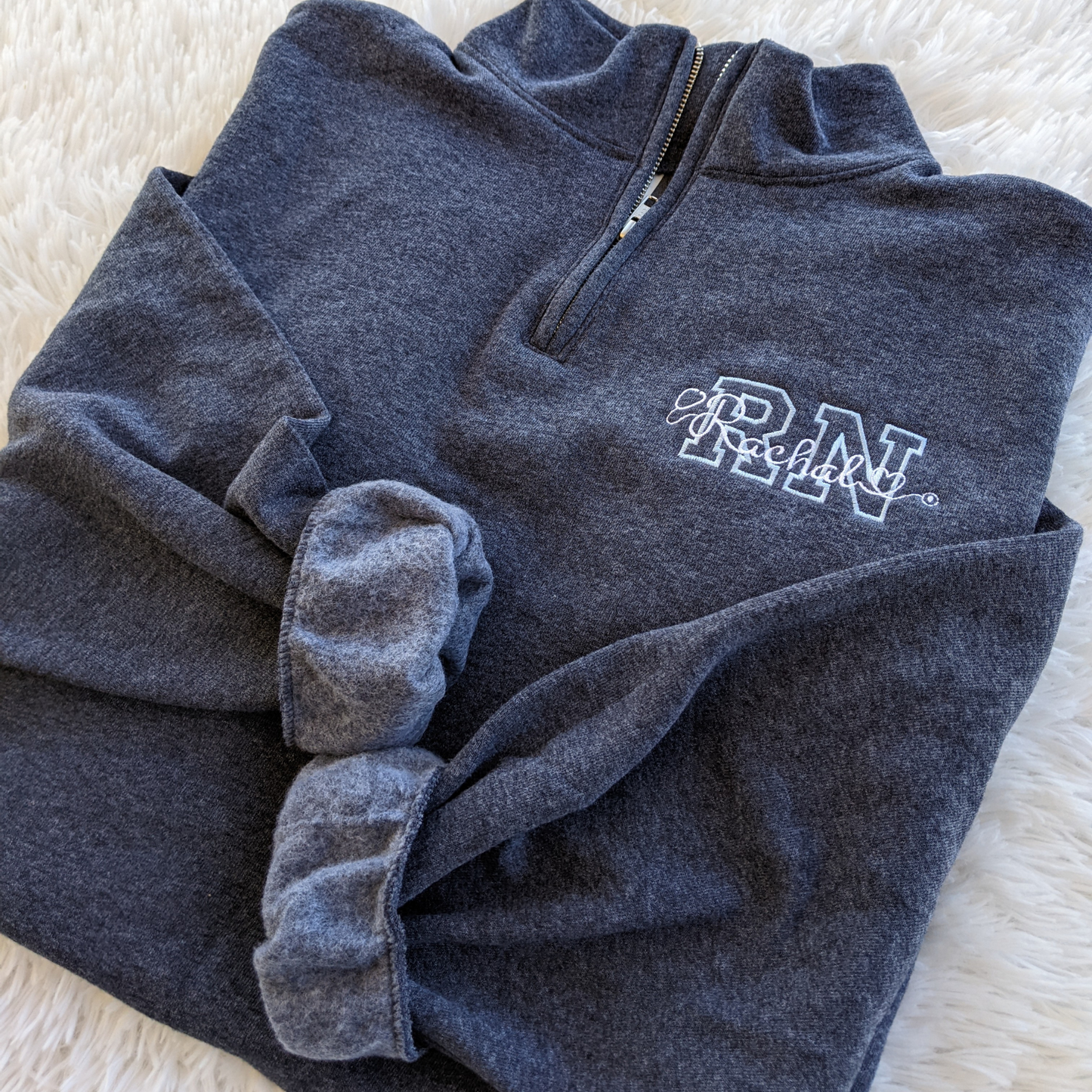 Sweatshirt - Quarter Zip - RN - Stethoscope & Name