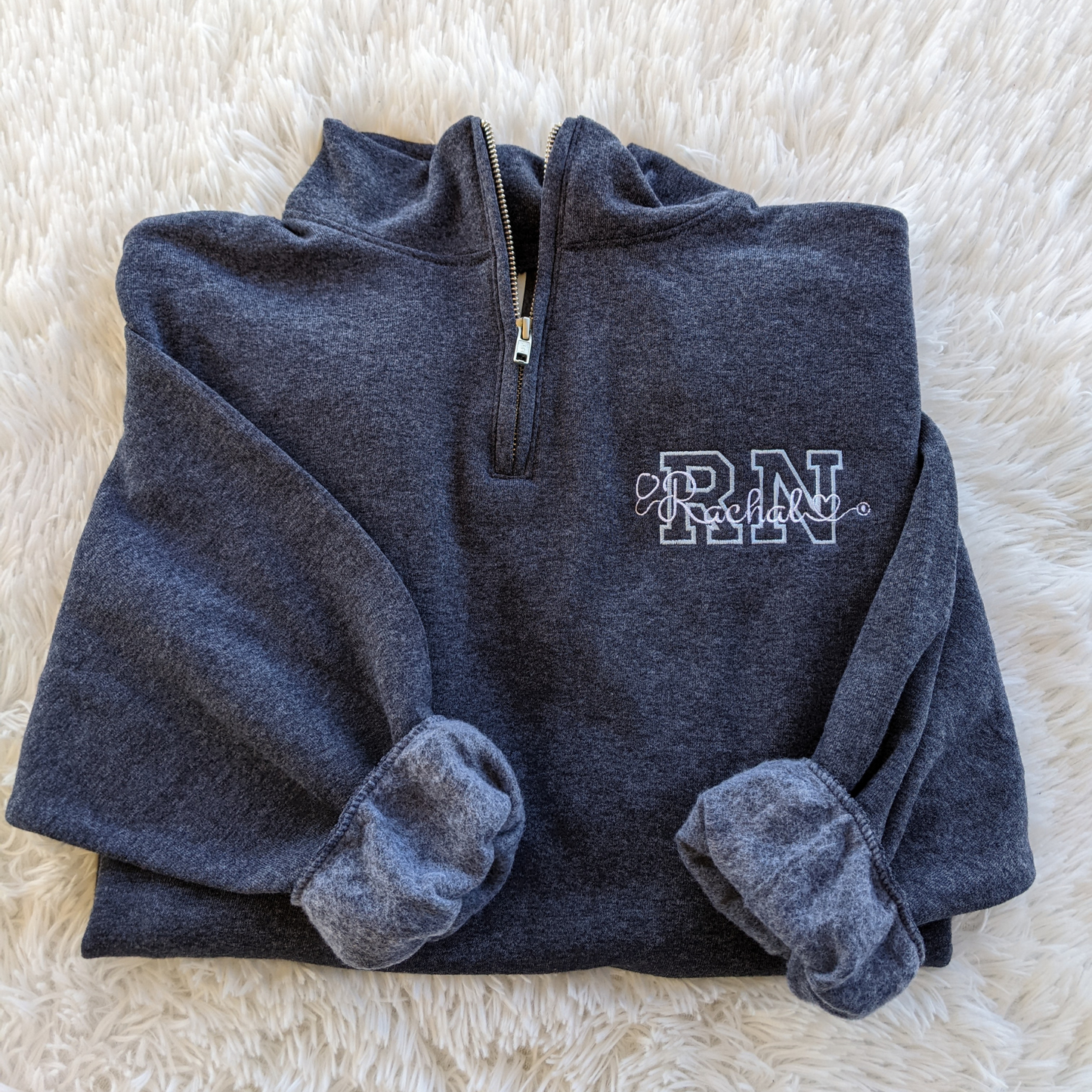 Sweatshirt - Quarter Zip - RN - Stethoscope & Name