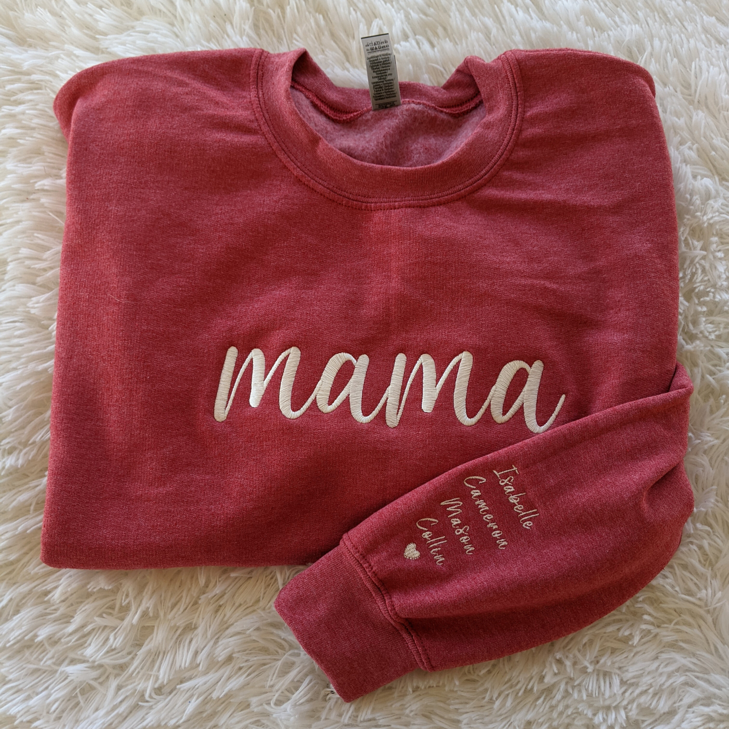 Sweatshirt - Crewneck - "mama" Cursive Font With Sleeve