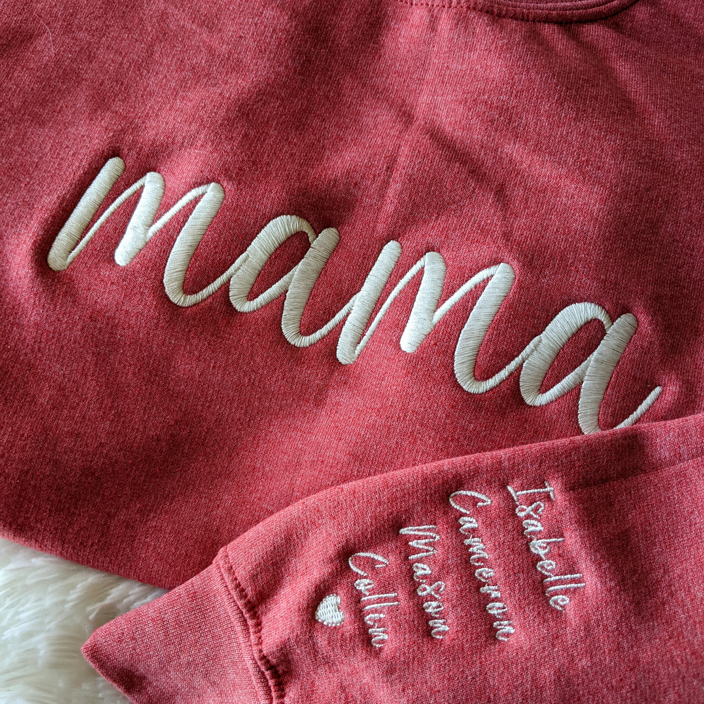 Sweatshirt - Crewneck - "mama" Cursive Font With Sleeve