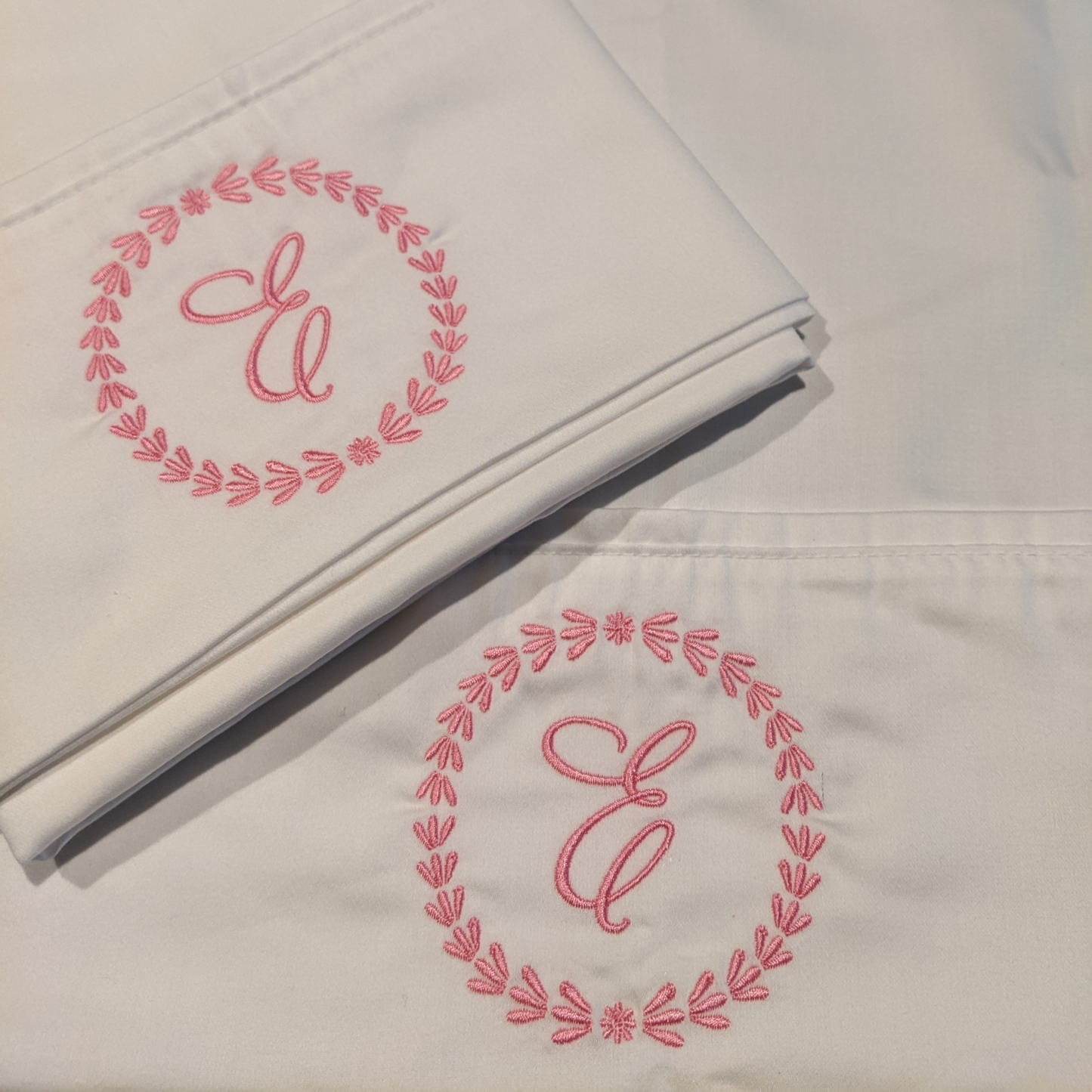 Pillowcases - Monogram - Single Initial with Border