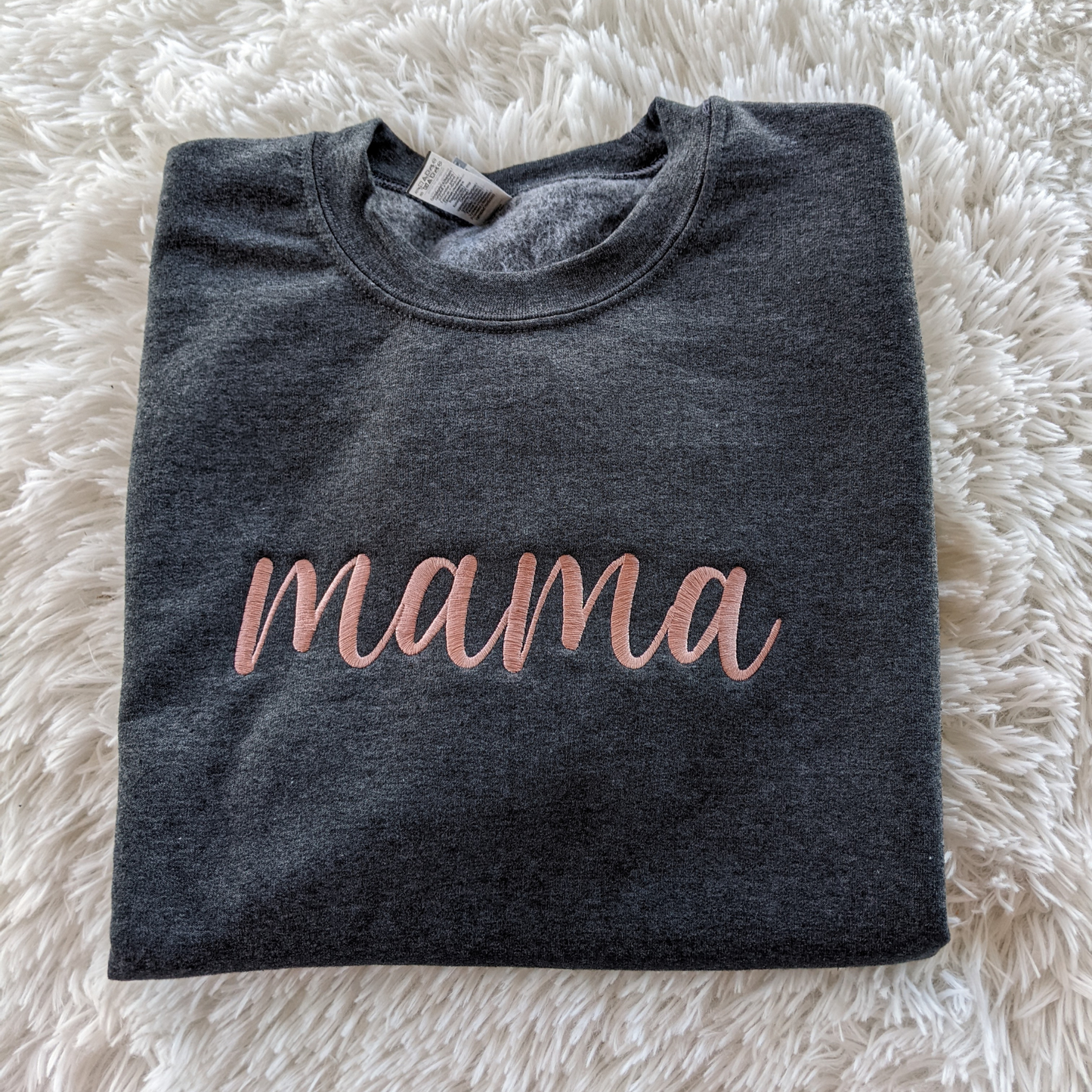 Sweatshirt - Crewneck - "mama" Cursive Font With Sleeve